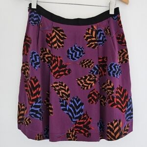 Marc By Marc Jacobs Purple Leaf Print Mini Skirt